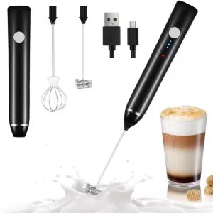 USB wiederaufladbarer Milchaufschäumer, elektrischer Handschaum-Schneebesen, elektrischer Kaffeerührer